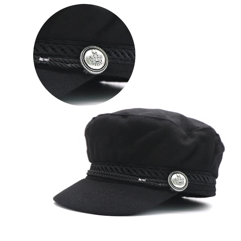 

Elegant Womens Baseball Cap Black Color Autumn Winter Casual Flat Cap Women Girls Casquette Cap Invierno Women Gorras Warm Hat