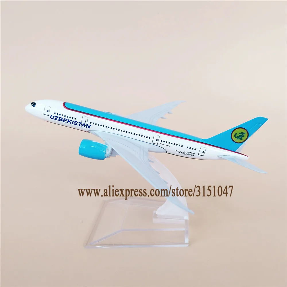 Модель самолета 16 см авиакомпании воздушно Узбекистан B787 модель Боинг 787 из