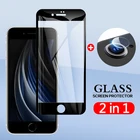 2 в 1, защитное закаленное стекло для объектива камеры Apple iPhone SE 2020 SE2 4,7 дюйма