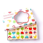 28 шт. детские деревянные блок домино игрушки из мультфильмов животного сада транспортным средством фруктовая блок домино игрушки строительные блоки образовательные в комплекте