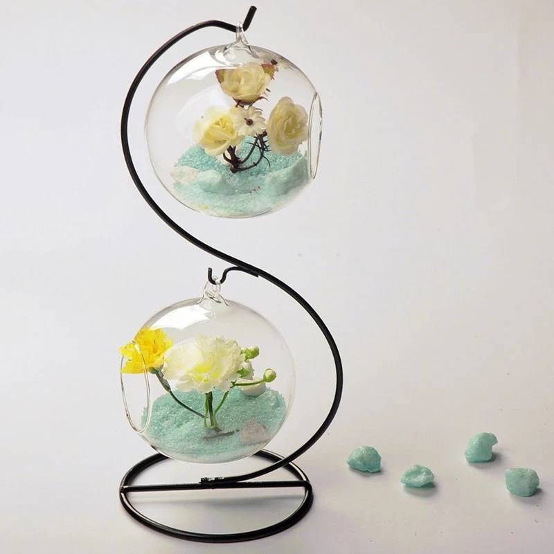 Подвесная стеклянная ваза для цветов гидропонная хрустальная свадебное