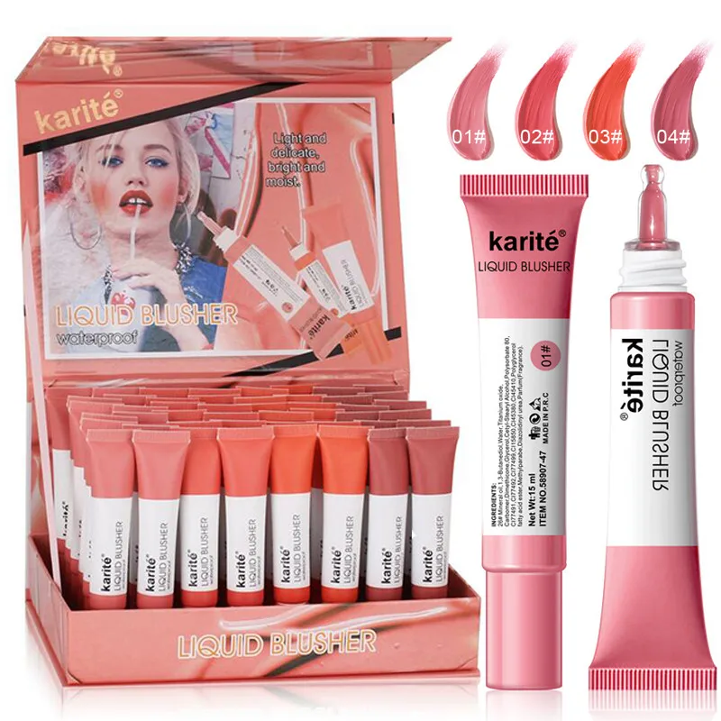 4 цвета жидкие румяна макияж Румяна для лица Профессиональная Натуральная щек