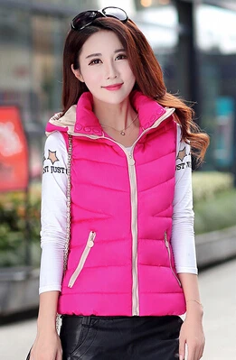 2018 пуховик женский хлопковый жилет короткий дизайн с капюшоном тонкий модный