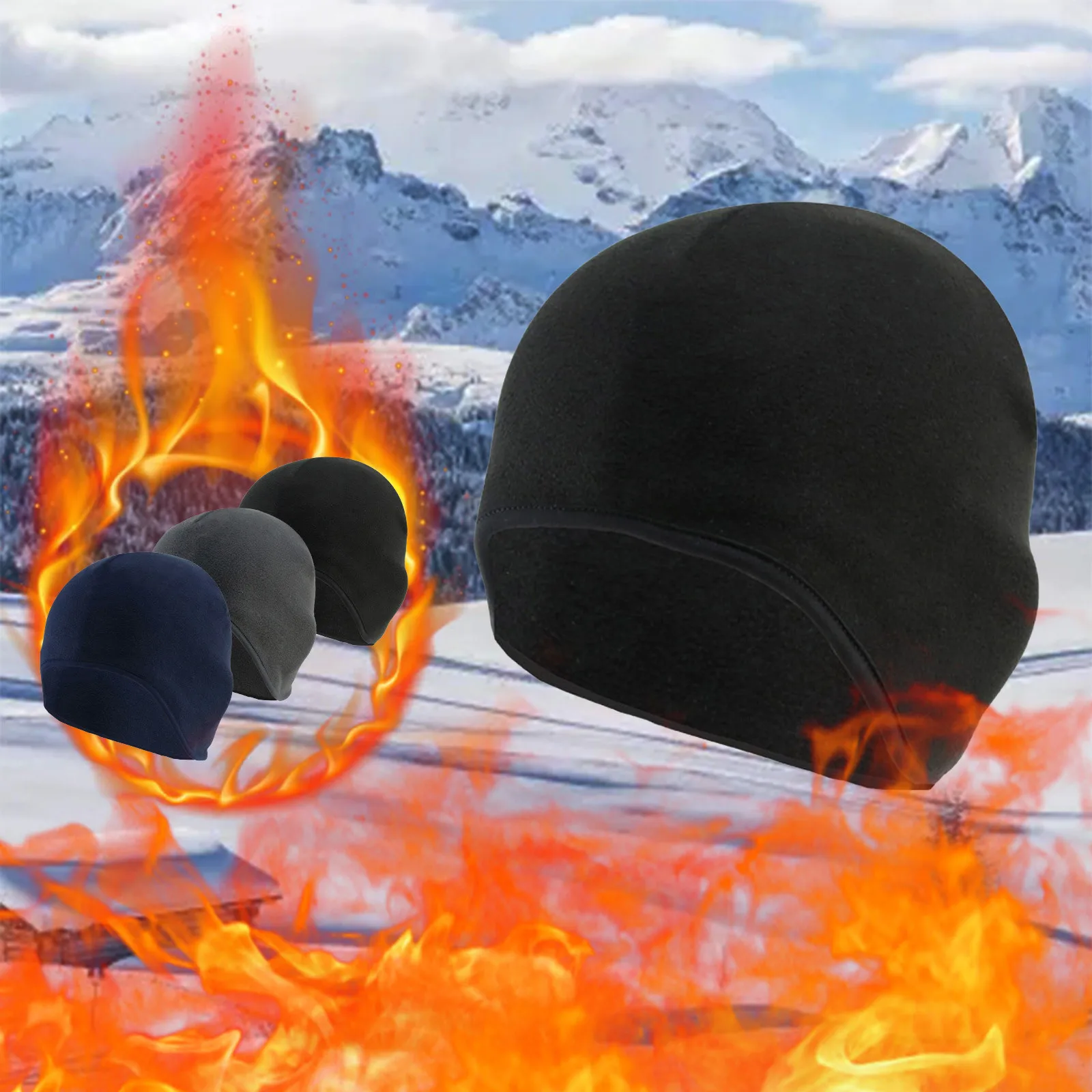 

Adults Men Women Outdoor Sports Winter Thermal Skull Cycling Running Beanie Hats Under Helmets Windproof Cycle Hats Cover Ears