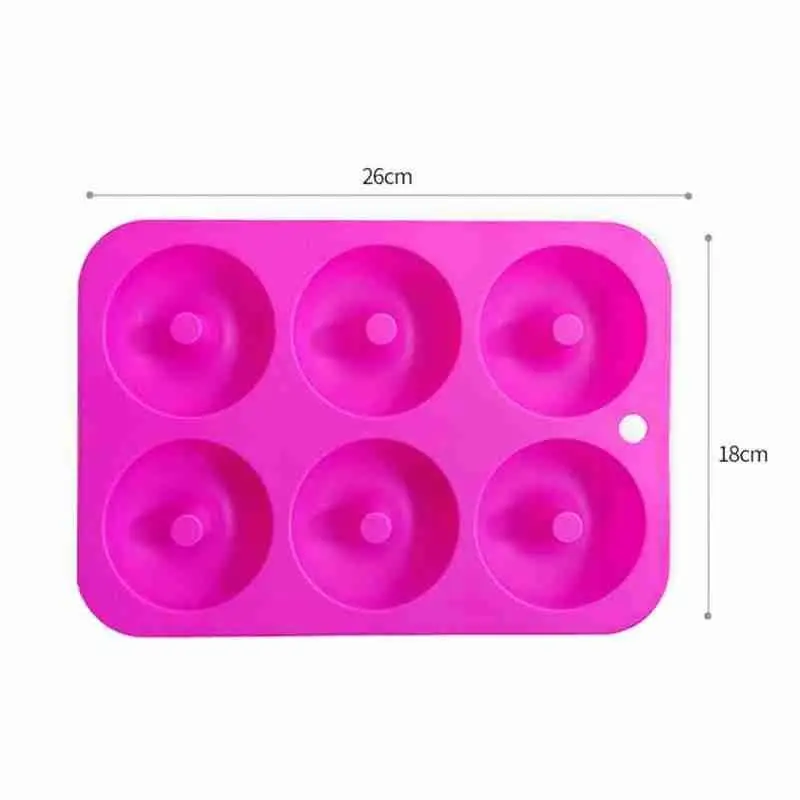 

Donut Mould Diy Doughnuts Silicone Bakery Baking Pan Reusable Rose Tools Pastry Dessert Decoration Baking Handmade Red Moul H3Y2
