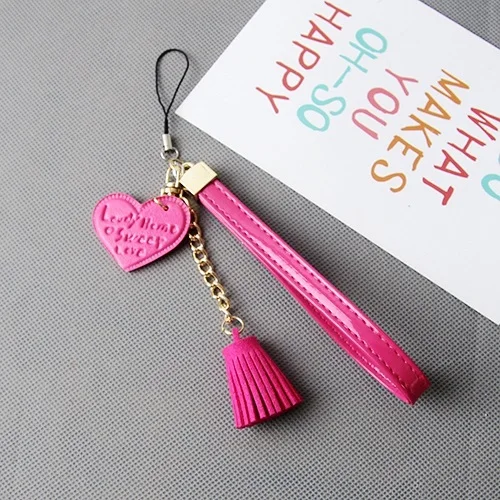 Кожаный брелок для ключей Mini love модные креативные брелоки конфетных цветов с
