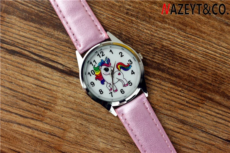 Детские Кварцевые часы с мультяшным единорогом студенческие наручные ремешком