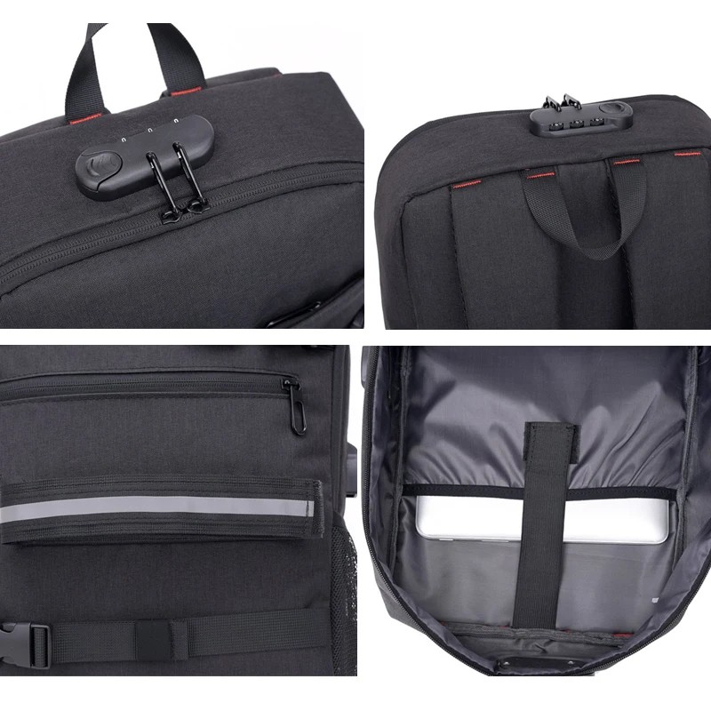 Women Men Backpack Bag USB Port Password Anti-theft Large Capacity for Laptop Travel HB88 | Outdoor Bags