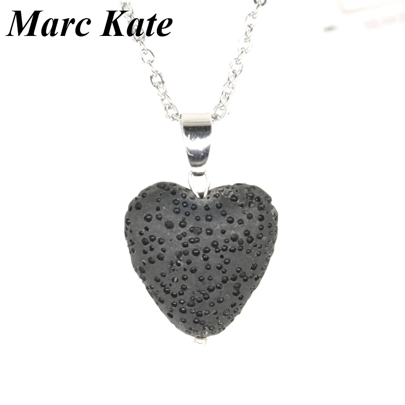 Цепочка Из Нержавеющей Стали подвеска в форме сердца лавы камня сделай сам