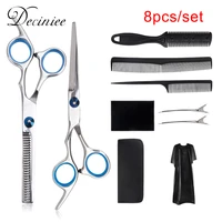 810pcs professional hairdressing thinning scissors kit hair cutting scissors brush hair clip cape grooming comb for barbershop