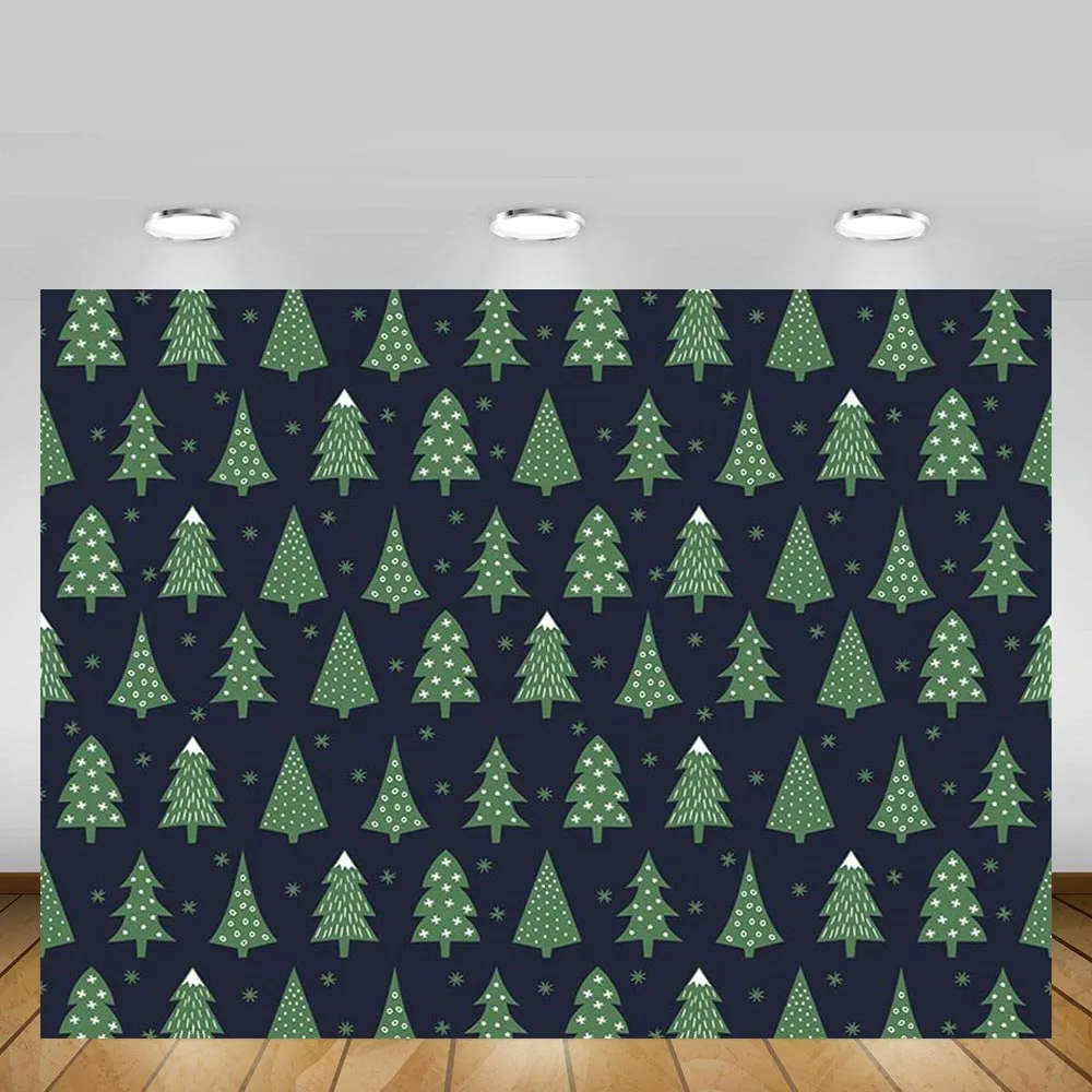 Mehofond зеленый лес фон Темная сосна зимняя Снежинка Новорожденный ребенок душ
