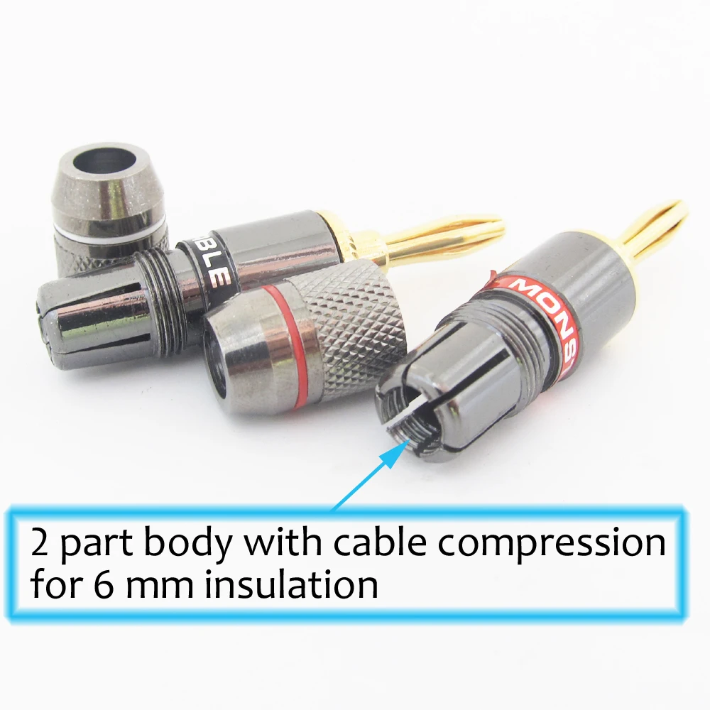1 пара позолоченный кабель для динамика 4 мм | Электроника