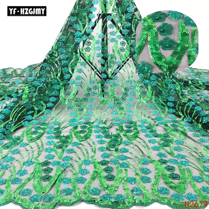 

YF HZGJMY Pink High Quality Lace 2019 Lady Dress Embroidery Tulle Mesh Lace Sequin African Lace Fabric A2679