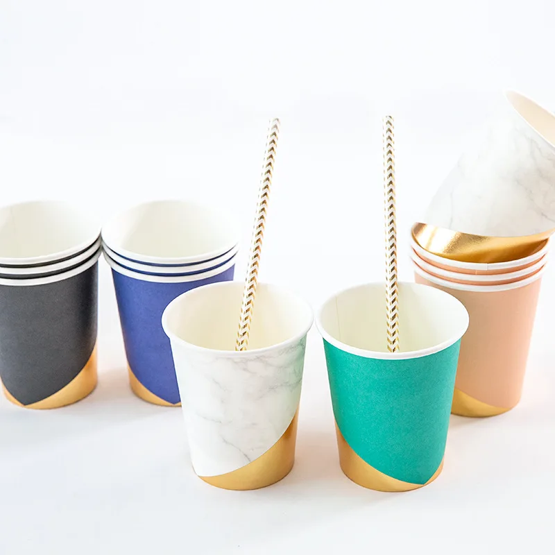 8 шт./лот одноразовые столовые приборы вечерние бумажные стаканчики свадебные