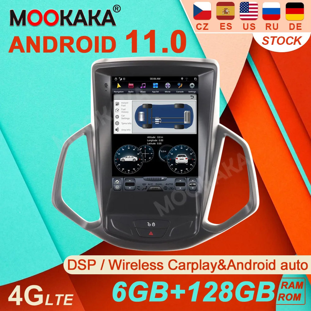 Android 11 6 + 128G 2DIN Tesla для Ford Ecosport 2013-2018 автомобильное Стерео Радио мультимедийный DVD