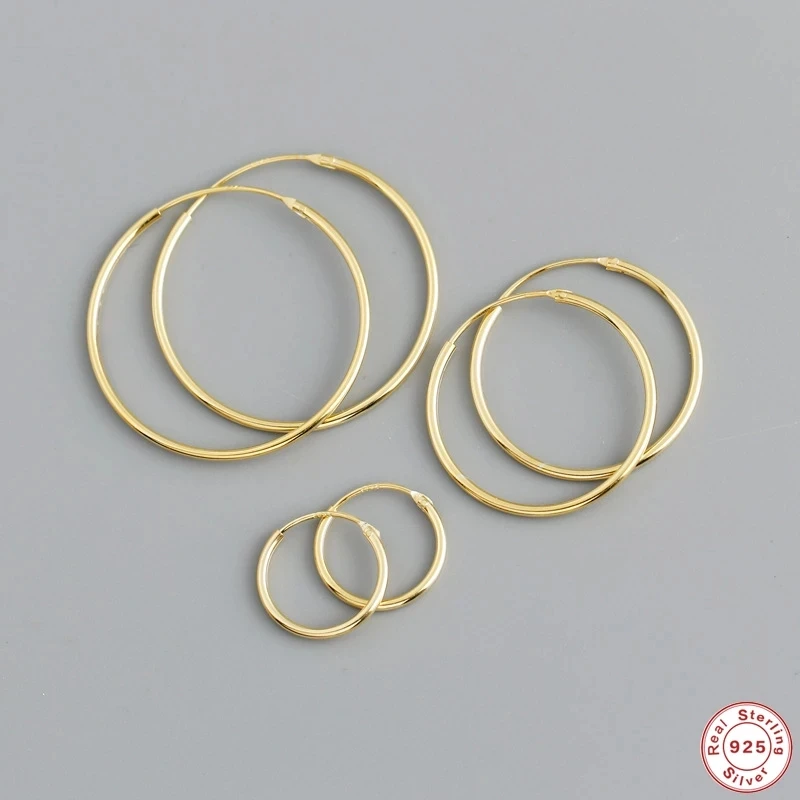 

Aide 925 Sterling Silver 12/22/28mm Big Circle Hoop Earrings For Women Exaggerate Fashion Korean Style Huggie Earrings Jewelry