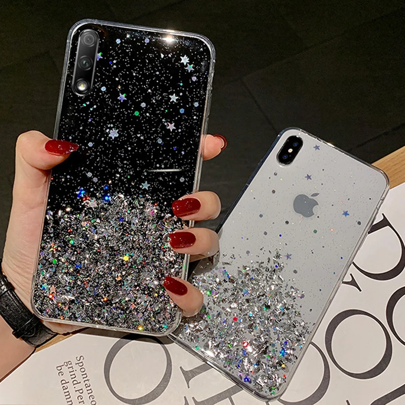 Чехол из серебристой фольги Starry для Huawei Mate 20x 5G P8 P9 P20 Lite 2019 2017 Nova 5T 5Z 2 Honor V9 8S 9X Pro 10i 20S
