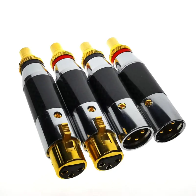 2 шт. Медь углеродного волокна родиевое покрытие аудио Переходник RCA Женский к XLR