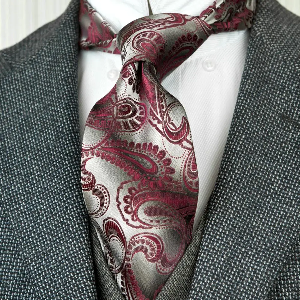 Фиолетовый Лавандовый Оранжевый Синий Красный Пейсли мужские галстуки Галстуки