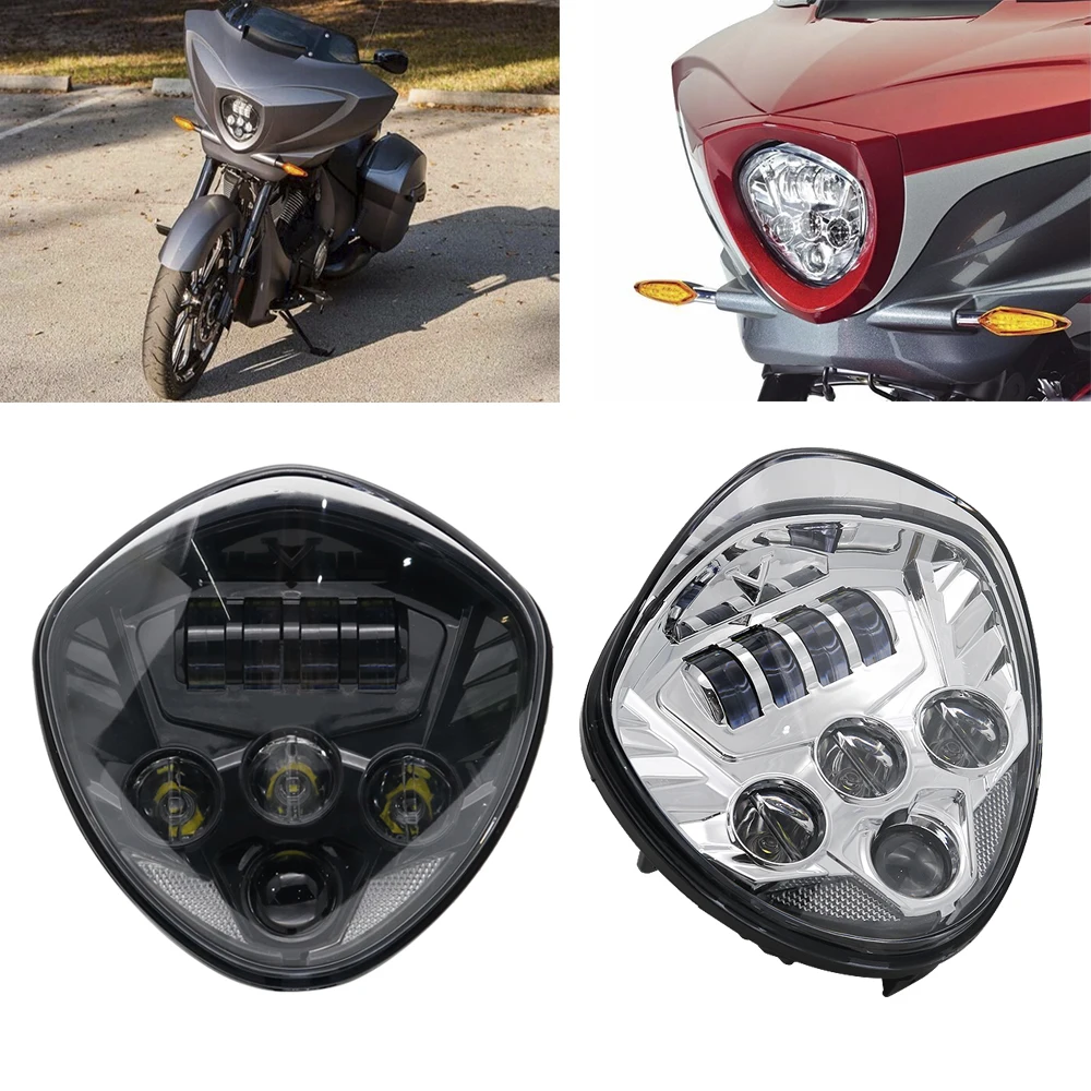 60 Вт светодиодный фонарь для мотоцикла Виктори 2007- Touring and Bagger с пулей стиль фара водонепроницаемая