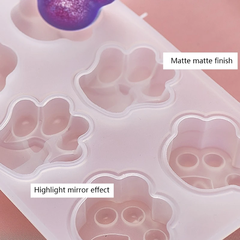 

Crystal Epoxy Resin Mold Animal Paw Shaped Silicone Mould DIY Craft Jewelry Tool B36D