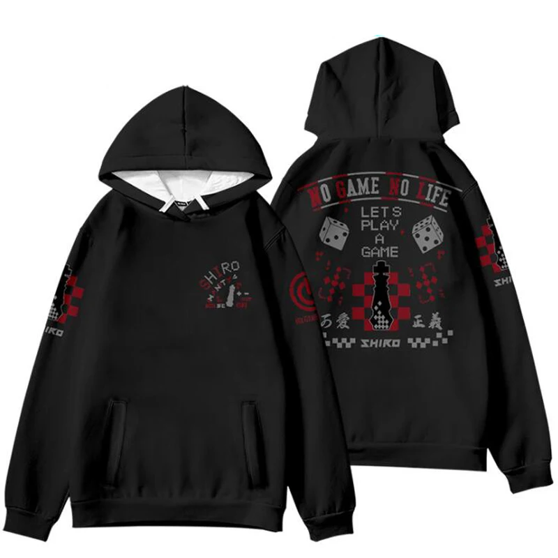 Толстовка с капюшоном NO GAME LIFE костюм аниме для косплея толстовки Sora Shiro 3D пуловер