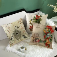 fuwatacchi christmas santa claus pillows cover decorative snowman elk cat dog printed cushion cover home decor decor pillowcases