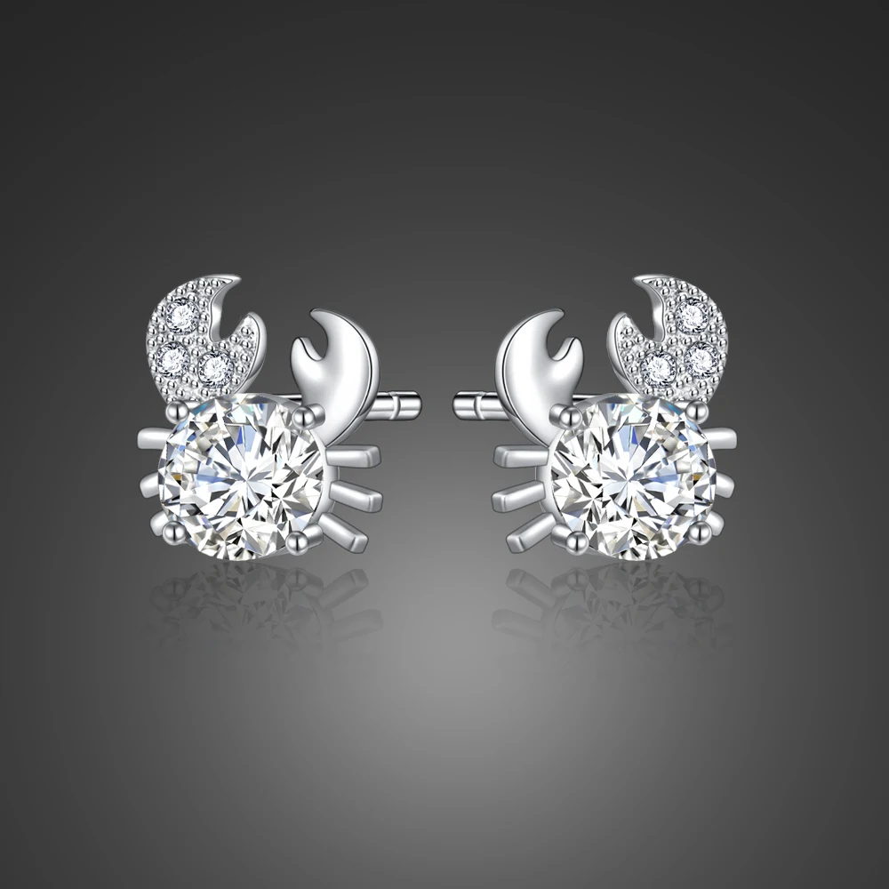 Женские серьги гвоздики из серебра 100% пробы с фианитом|Серьги-гвоздики| |