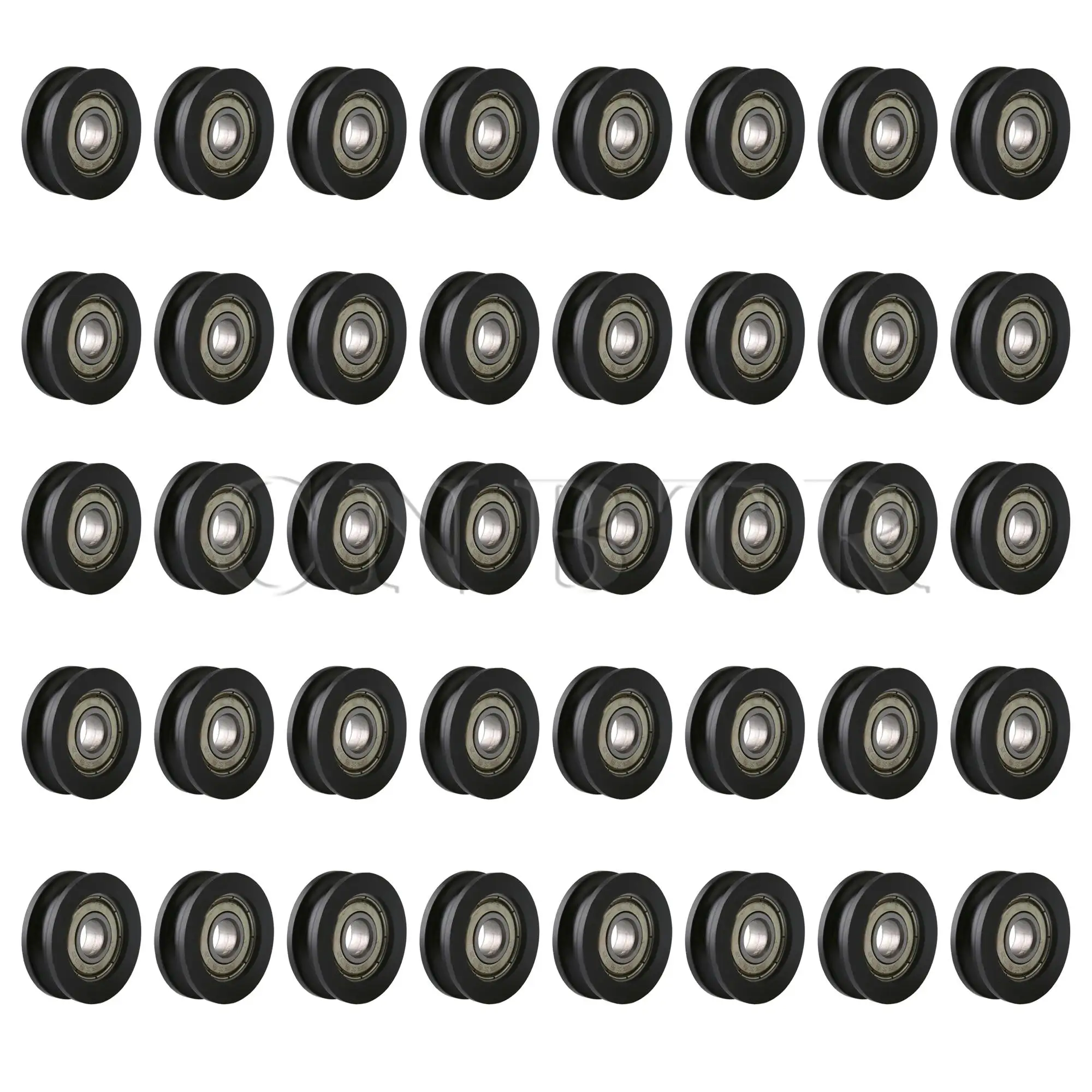 CNBTR 40 x Черный Пластиковый Ролик подшипника 608ZZ для дверей и окон