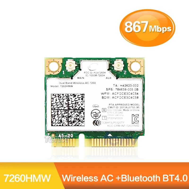Fenvi WiFi адаптер Двухдиапазонная беспроводная Wifi карта для 7260AC 7260HMW Половина мини PCI