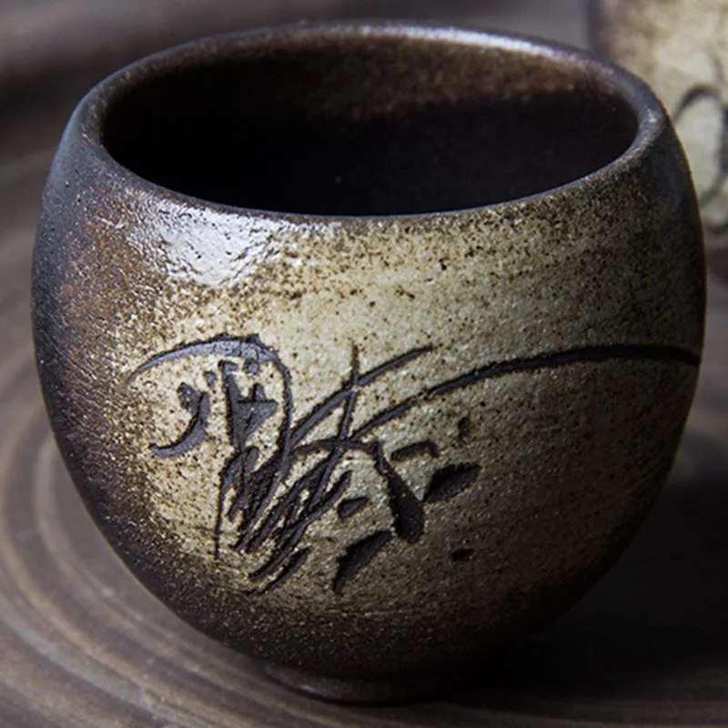 110 мл ручная работа грубая керамика чайная чашка в японском стиле ретро