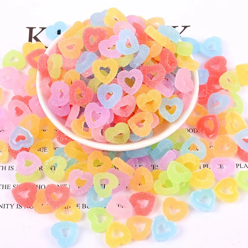 

15Pcs Simulated Sweet Heart Candy Charms for Slime DIY Polymer Filler Addition Accessories Toys Modeling Clay Kit for Children
