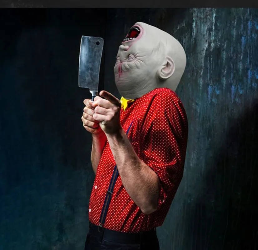 Голова маска с привидением Инопланетянина на всю голову костюм Хэллоуин