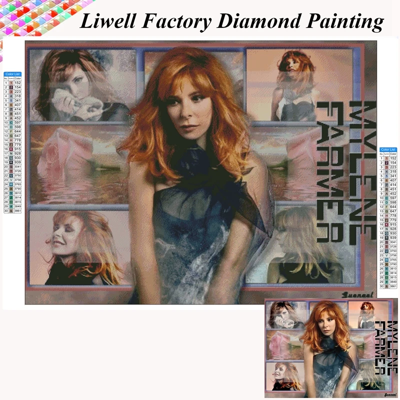 

Diy 5d Diamond Painting Mylene Farmer Art Poster Full Square Drills Mosaic Cross Stitch Wall Decor Handmade Gift For Room