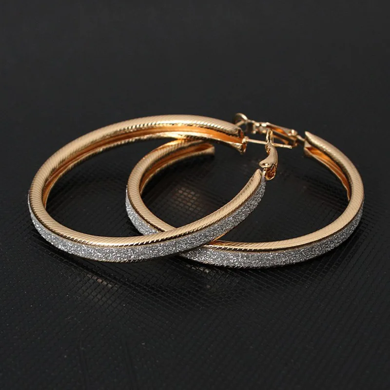 

2020 Sale Limited Tin Alloy Brincos Pendientes Aretes Europe And The Jewelry Frosted Circle Earrings Club Exaggerated Big