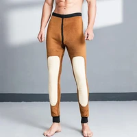 zjx men winter thermal underwear bottoms leggings thermos pants male warm wool thick long johns underwear mens warm pants