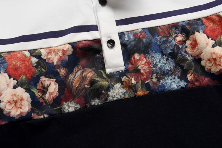 Мужская рубашка поло со стоячим воротником подходящая по цвету с длинными