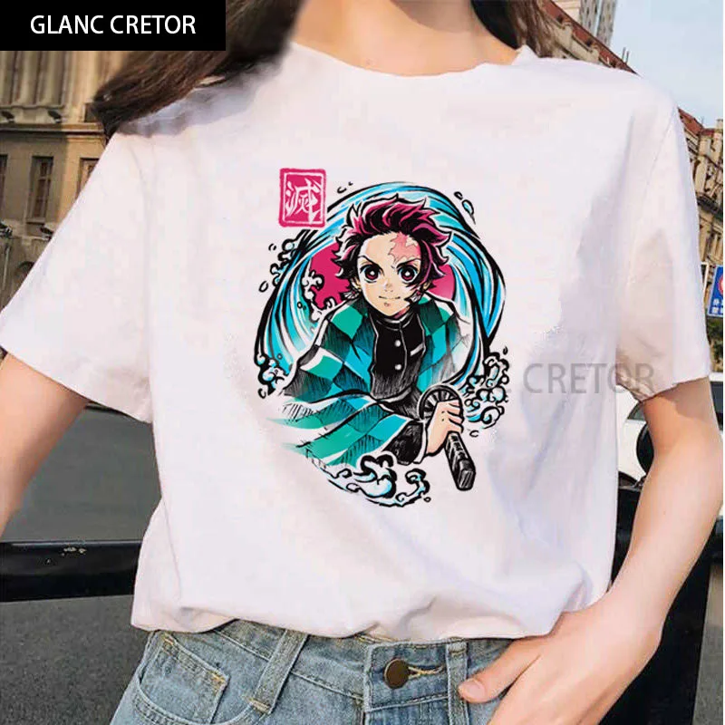 

Kimetsu No Yaiba 90s Cartoon Tshirt Summer Top Unisex Female Japanese Anime Demon Slayer T Shirt Women Kawaii Graphic Tee