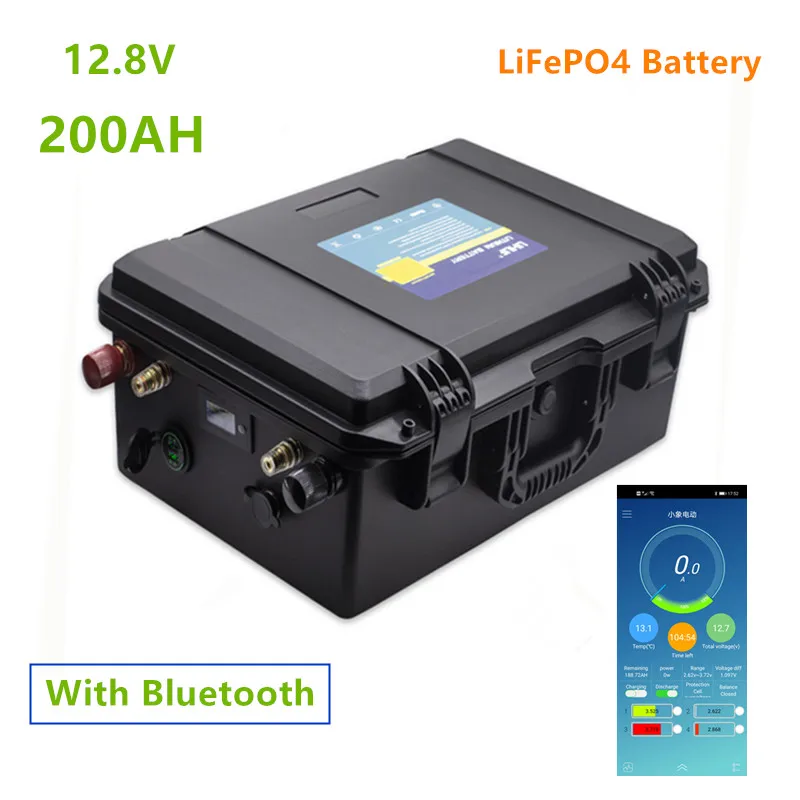 

12 В 12,8 Ач LiFePO4 аккумулятор в lifepo4 Ач Аккумулятор с Bluetooth для инвертора, RV, лодки, солнечной системы