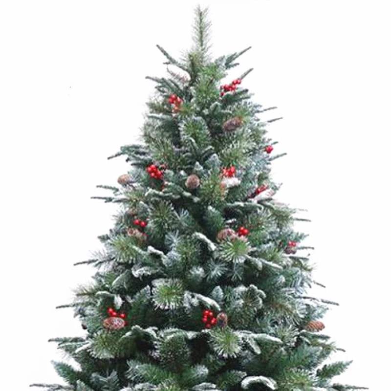 

SantaClaus 1.2m/3.0m PE+PVC pine needle mixed Christmas tree with berries New Year Christmas Mall hotel decoration