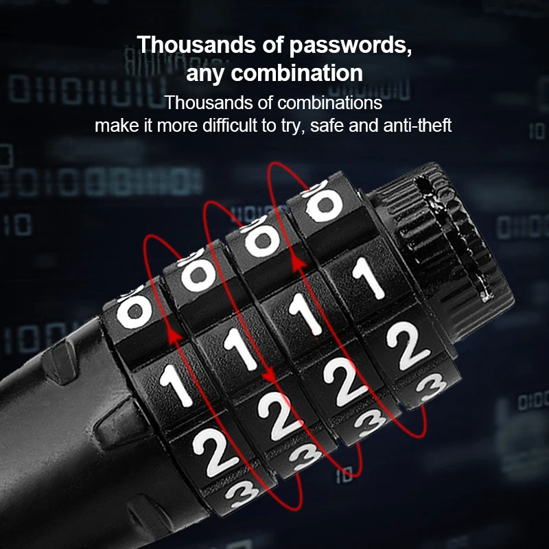 

Bicycle Four-digit Password Lock Anti-theft Steel Wire Lock Bike Motorcycle Security Steel Wire Lock Mountain Bike Wire Lock