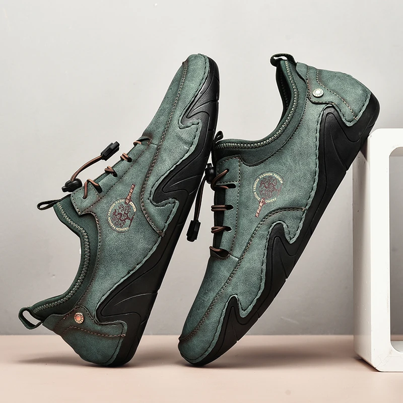 

Льняные дышащие однотонные слипоны для мужчин, обувь для вождения на весну и осень, новый стиль, дышащие мужские туфли в горошек, Британские ...