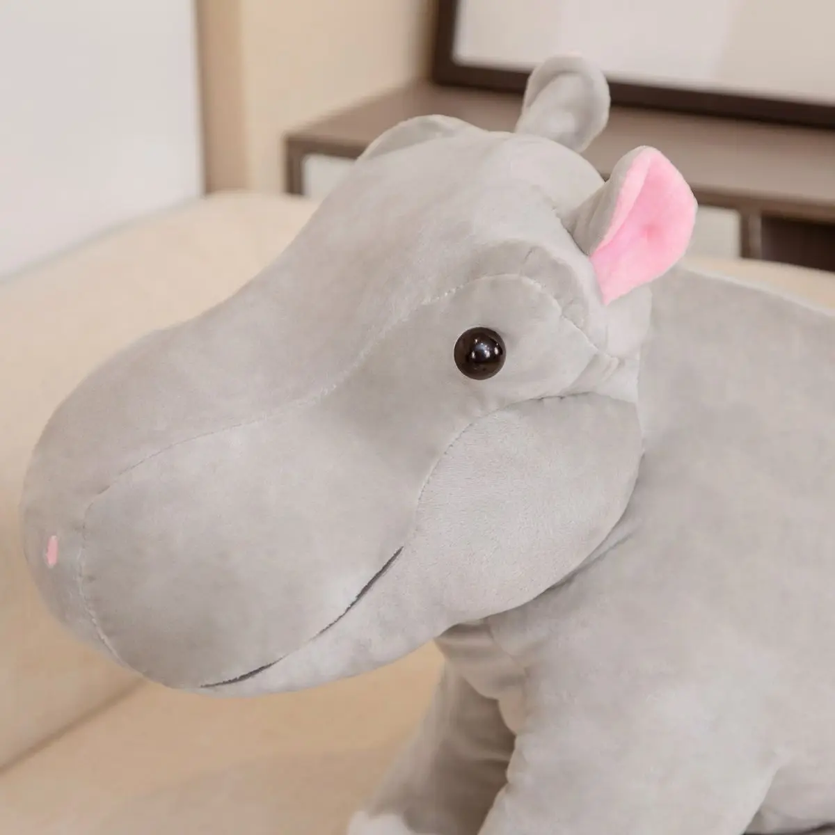 55/70CM cute stuffed toy big mouth hippo kids holiday gift pillow children's room | Stuffed &amp Plush Animals