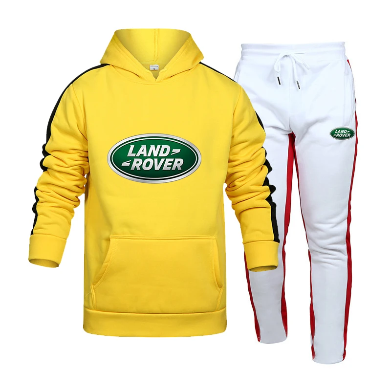 

Tracksuit Men 2 Piece Sets 2021 New LAND ROVER Car Brand Autumn Winter Print Hooded +pants Pullover Hoodie Sportwear Suit