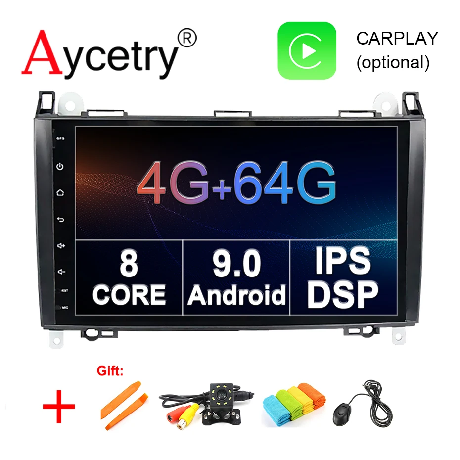 DSP ips 9 ''автомобильный радио мультимедиа 2 Din 4G Android 9 dvd gps для Benz/B200/A B класс/W169/W245/Viano/Vito/W639/Sprinter W906 OBD2