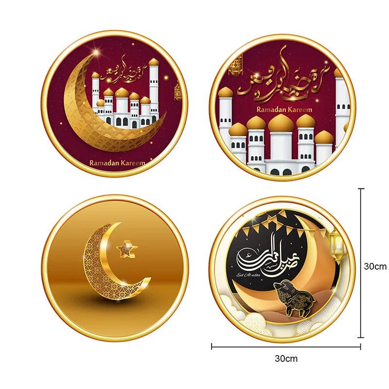 

Наклейка на стену Eid Mubarak s Рамадан Луна и звезда узор Наклейка на стену для ИД внутреннее украшение Настенная бумага мусульманский фестивал...