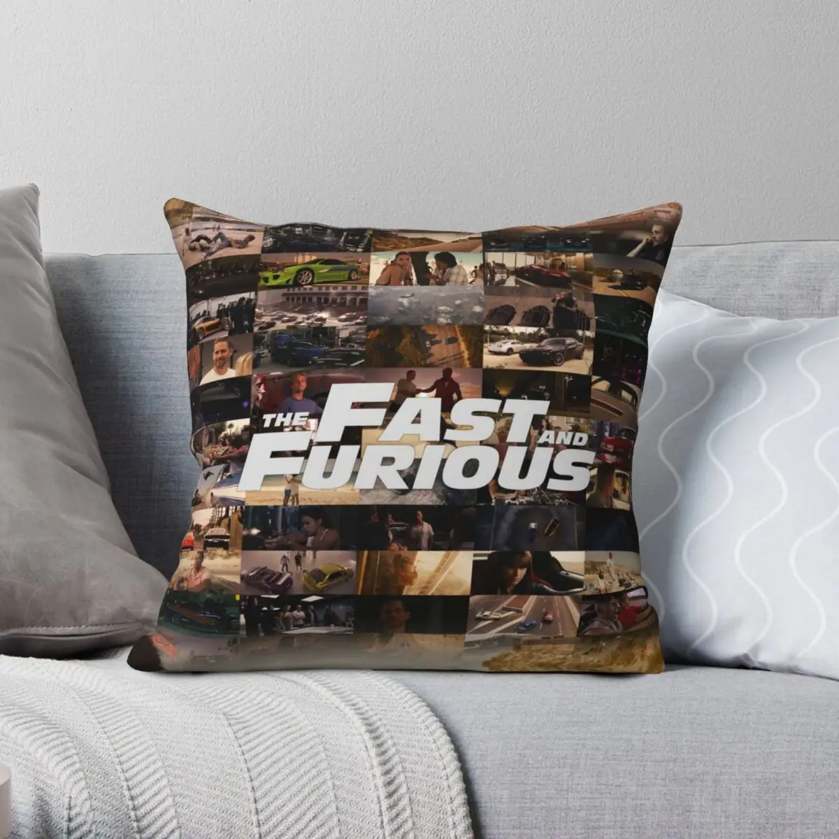 

Fast Furious Legends Tribute Square Pillowcase Polyester Linen Velvet Printed Zip Decor Car Cushion Cover Wholesale 18"
