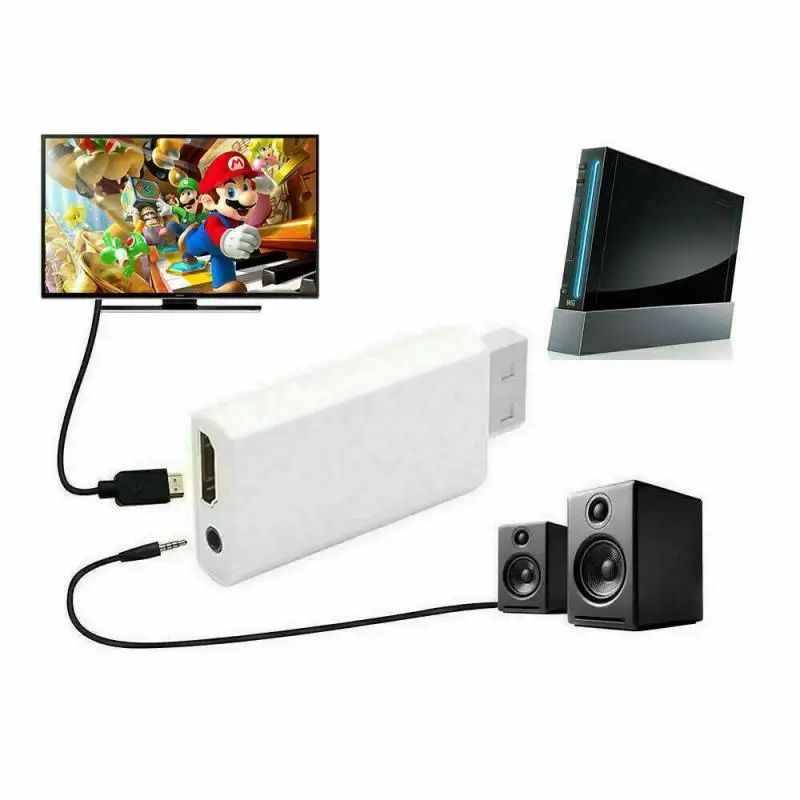 1080P Full HD For PC Monitor Display Wii2HDMI Portable Wii To HDMI-compatible Converter Adapter 3.5mm AUX Audio Video Output | Электроника