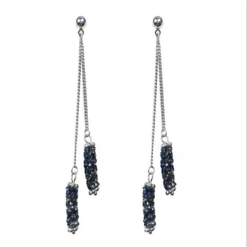 Женские сережки подвески с серебряным покрытием длинные висячие серьги