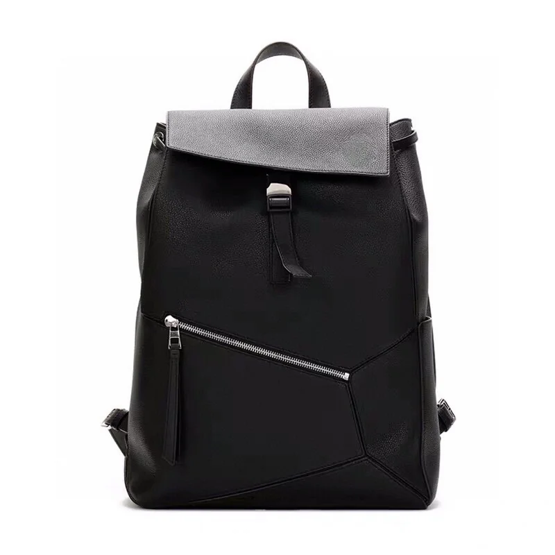 

New fashion ladies backpack luxury texture female backpack handbag Korean version elegant female geometric leather bag